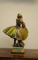 Zsolnay eozin mázas "Balerina" 1930 - 40 es évekből. Art-Deco, Jelzett, hibátlan!