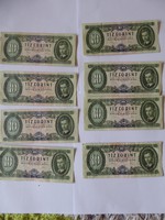 10 Forint 1975, 10 Ft 1975 8 db