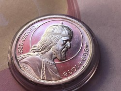 Szt István ezüst 5 pengő,gyönyörű verdefényes kapszulában