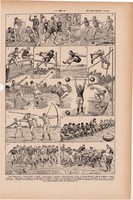 Olimpia, nyomat 1923, francia, 19 x 29 cm, lexikon, eredeti, olimpiai, sport, játékok, játék