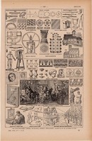 Tervezés, terv, nyomat 1923, francia, 19 x 29 cm, lexikon, eredeti, rajz, tervrajz, építészet