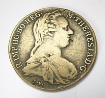 Mária Terézia ezüst tallér 1780 S.F,korábbi veret!