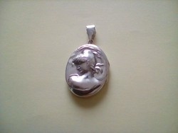 Csodaszép antik nagyméretű nyitható ezüst medál