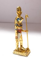 Egyiptomi aranyozott,festett Ámon-Ré (napisten) szobrocska.