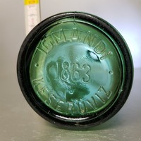 "Igmándi keserűvíz 1863 6" nagy világoszöld ásványvizes üveg (724)