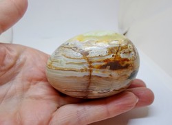 Gyönyörű régi márványos ónix tojás,levélnehezék