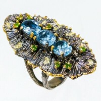 56 Os genuine handicraft 71.2Tcw topaz 925 silver ring