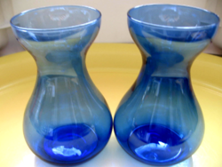 Kék fújt váza pár, jácint hajtató váza