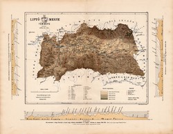 Liptó megye térkép 1887 (2), vármegye, atlasz, Kogutowicz Manó, 44 x 56 cm, Gönczy Pál