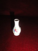 Hollóháza porcelain mini vase, graceful shape, with flower pattern, 5.4 cm high. He has! Nice!