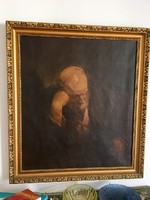 Szüle Péter festmény idős férfi portré