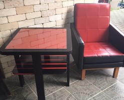 Retro armchair with matching table