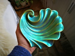 Zsolnay eozin porcelán nagy kagylótál