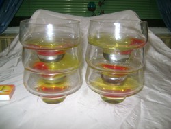 Retro ice cream, compote or pudding set - six people