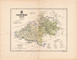Csanád megye térkép 1889 (2), Magyarország, vármegye, régi, atlasz, eredeti, Kogutowicz Manó, Gönczy