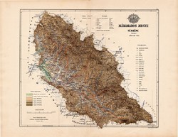 Máramaros megye térkép 1888 (2), Magyarország, vármegye, régi, atlasz, eredeti, Kogutowicz Manó