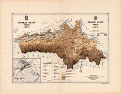 Brassó és Fogaras megye térkép 1887 (2), vármegye, atlasz, eredeti, Kogutowicz Manó, Gönczy Pál