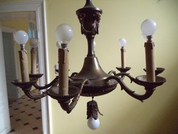 B12 antique empire copper chandelier with ram's head