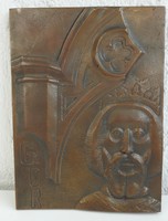 KŐ PÁL : GYŐR - bronz falikép - képcsarnokos