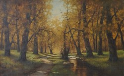 0Q763 Beregi T. jelzéssel : Őszi erdőbelső