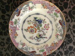 Kézzel festett régi Keleti mintás porcelán lapos tányér Angol Királyi címerrel