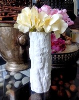White biscuit porcelain tree trunk vase