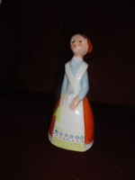 Bodrogkeresztúri figurális szobor, keszkenős kislány, 18 cm magas. Vanneki Jókai. !