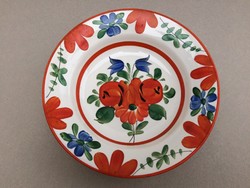 Antik fali tányér Wilhelmsburgi fajansz virág mintás