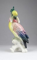0U028 Antik nagyméretű ENS porcelán papagáj 18 cm