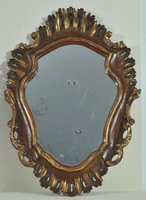 Faragott, aranyozott florentin keret tükörrel
