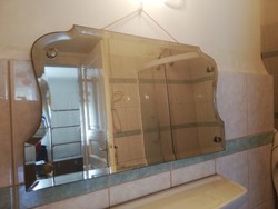 Fózolt szélű vintage tükör