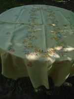 160 X 100 cm hand embroidered cotton tablecloth.