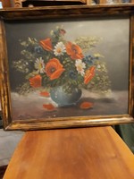Old painting oil on frame with buda pest inscription painter's signature