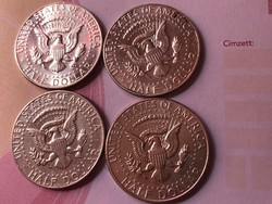 1966,67,68,69 ezüst fél dollárok-egyben