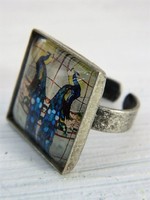 Egyedi pávamotívumos vintage ékszer / gyűrű