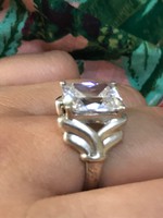 Nagyon szép ezüst hatalmas köves designer ötvös gyűrű 18mm