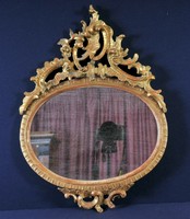 Aranyozott barokk tükör keret, 19. század