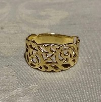 Magyar fémjeles csipke mintás női arany gyűrű