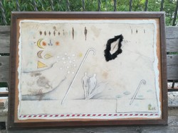 ef Zámbó István festmény 1981-es vegyes technikával készült eredeti kép
