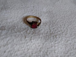 Antik piros köves színes női gyűrű
