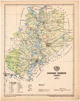 Csongrád vármegye térkép 1899, Magyarország atlasz (a), Gönczy Pál, 24 x 30 cm, megye, Posner Károly