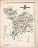 Jász - Nagykun - Szolnok vármegye térkép 1899, Magyarország atlasz (a), Gönczy Pál, 24x30 cm, megye