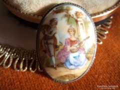 Francia Limoges porcelán bross