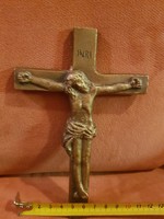 Gyönyörű feszület, réz vagy bronz. Mesteri kidolgozás, nehéz darab!