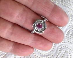 Természetes rubin köves rózsa gyűrű 925 ezüst   58/18,5