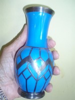 Beautiful small blue art deco porcelain vase