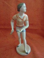 Hollóházi porcelán pin-pongos figura