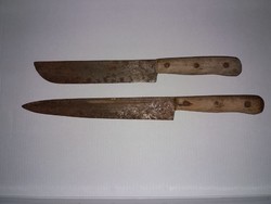 2 db antik  hentes kés ,daraboló kés .Posta 899 ft