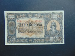 1000 korona 1923 B 18 Magyar Pénzjegynyomda RT  