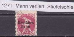 1920. DR Freimarken 75 Pf., Plattenfehler, Mi#127PFI, KW 30,-